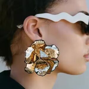 Zara Large Flower Statement Earrings